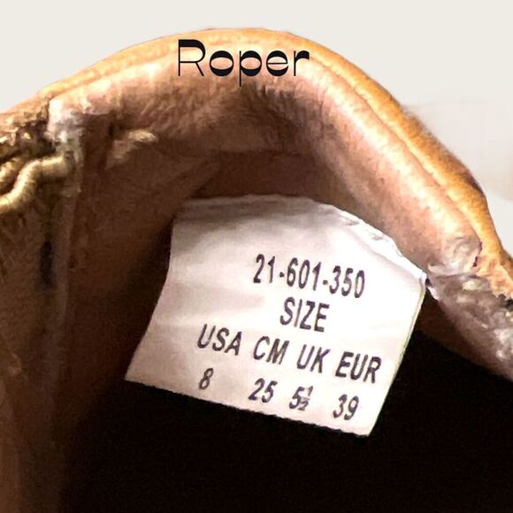 Roper Leather Ostrich Print Shoes Size 8 - Picture 9 of 12